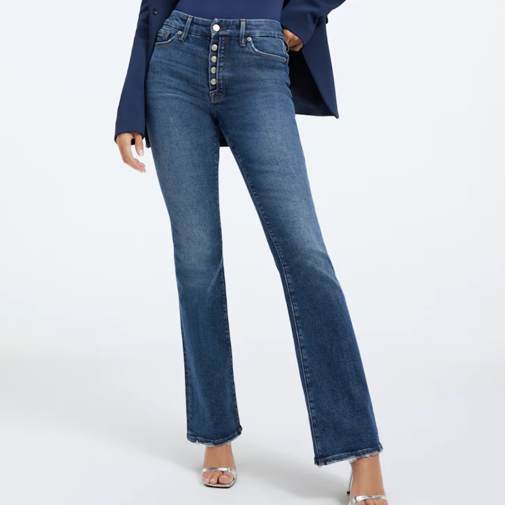 NEW Good American Classic Bootcut Dark Wash Jeans 16